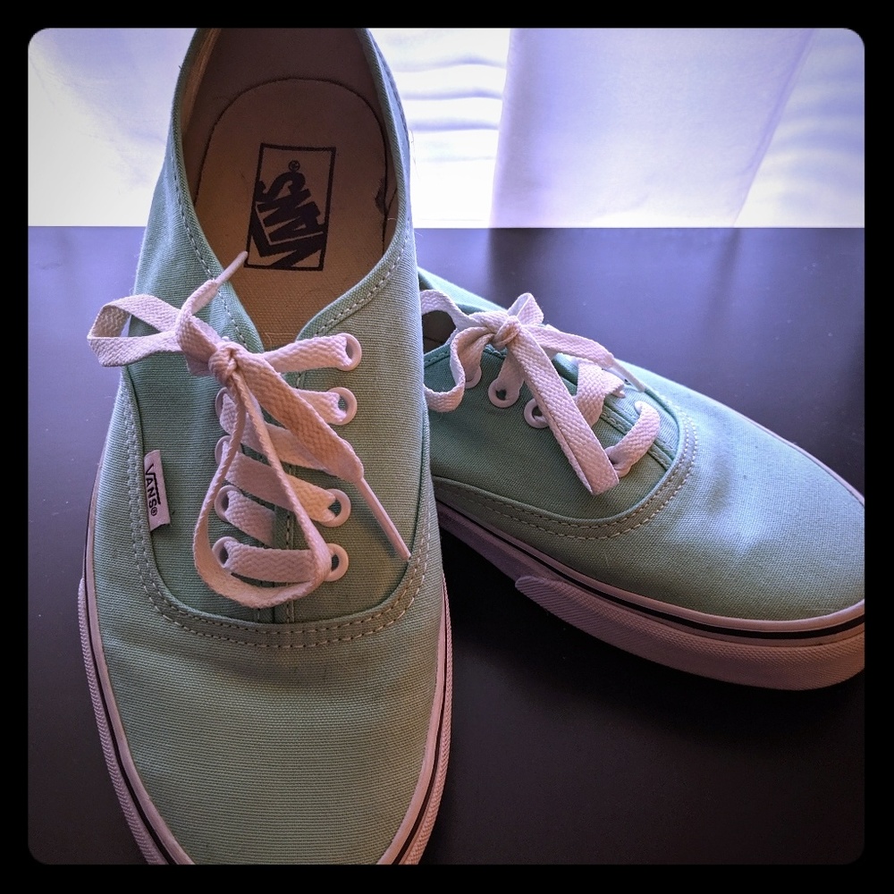 Mint Green Vans - Woman's Size 10